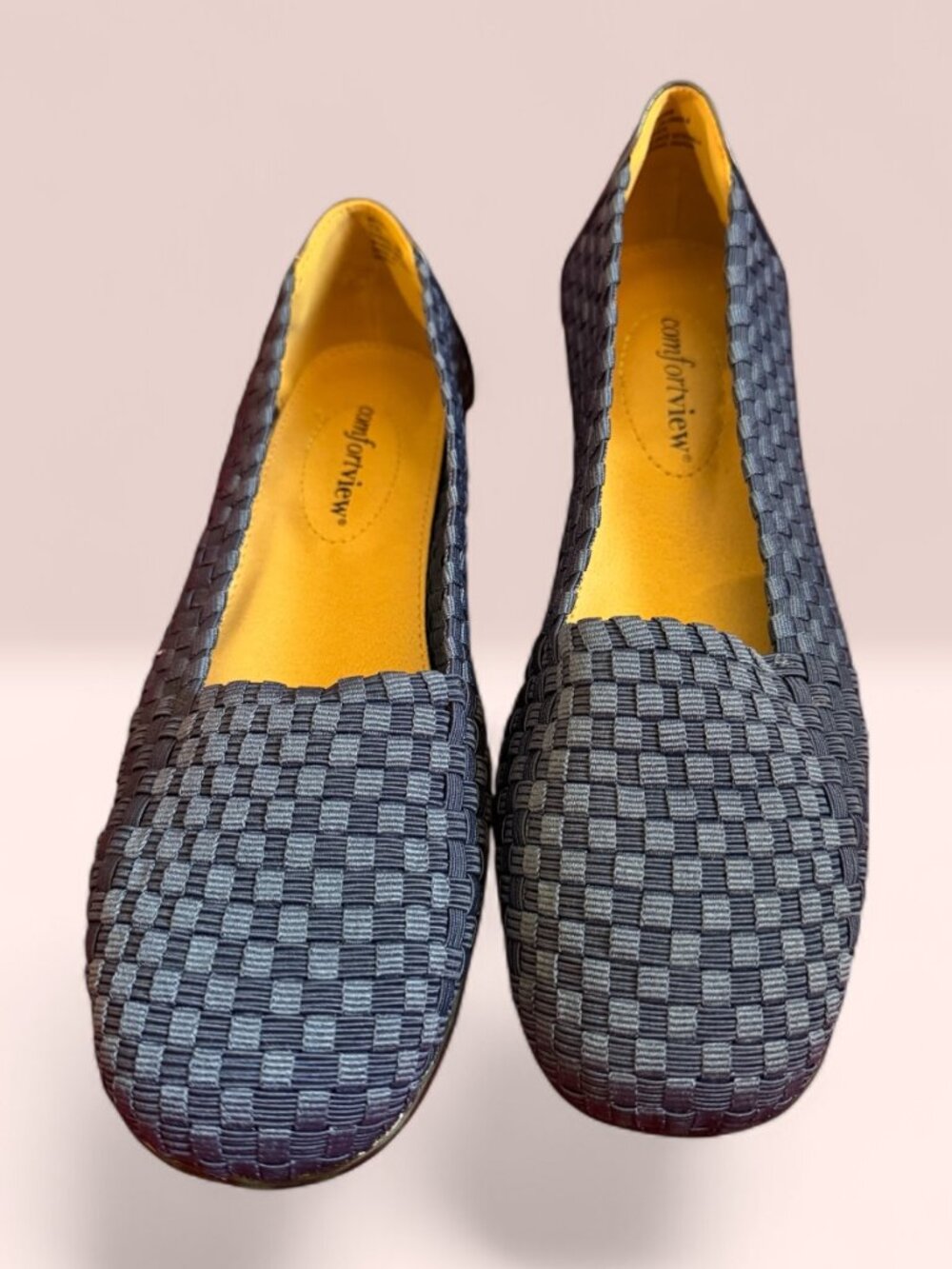 Comfortview The Bethany Stretch Woven Navy Blue Slip on Flats Sz 7